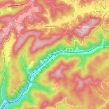 Carte topographique McAlpin, altitude, relief