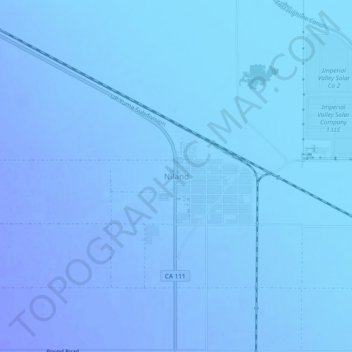 Carte topographique Niland, altitude, relief