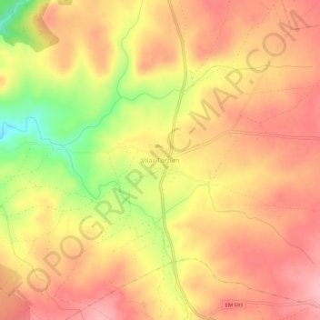 Carte topographique Vilar Torpim, altitude, relief