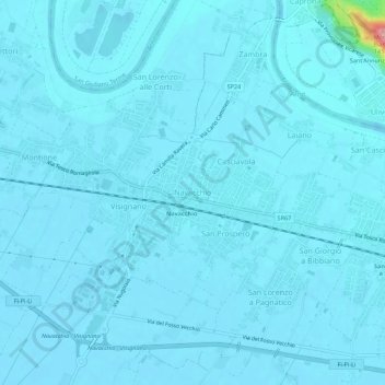 Carte topographique Navacchio, altitude, relief