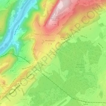 Carte topographique Les Fours à Chaux, altitude, relief