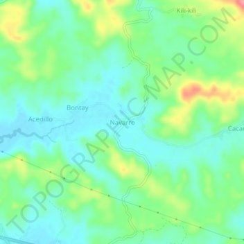 Carte topographique Navarro, altitude, relief