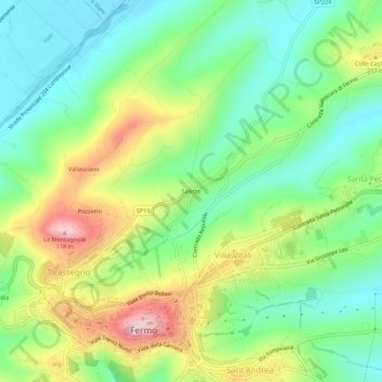 Carte topographique Salette, altitude, relief
