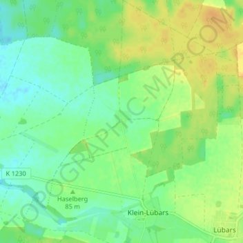 Carte topographique Glienicke, altitude, relief