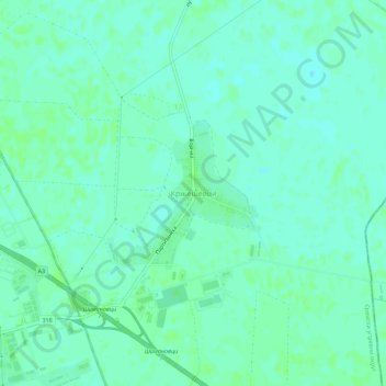 Carte topographique Krnjesevci, altitude, relief