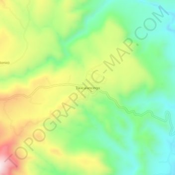 Carte topographique Tlaxcalancingo, altitude, relief