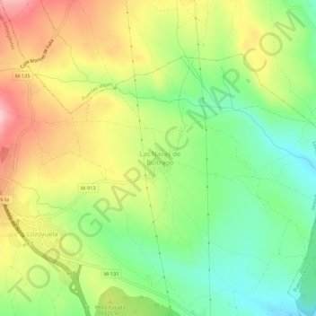 Carte topographique Navas de Buitrago, altitude, relief