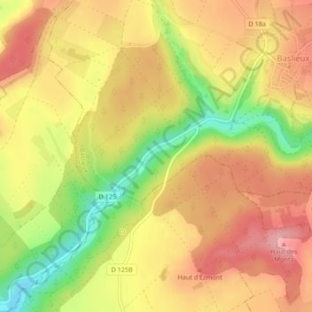 Carte topographique La Vallée d'En-bas, altitude, relief