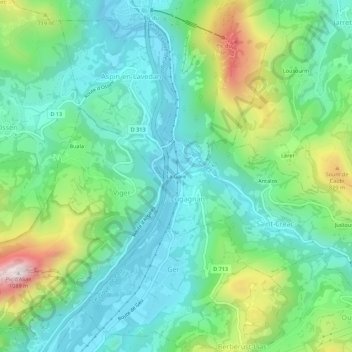 Carte topographique La Gare, altitude, relief