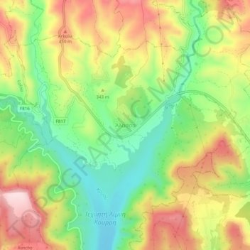 Carte topographique Alassa, altitude, relief