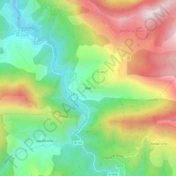 Carte topographique Savel, altitude, relief