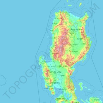 Carte topographique La Union, altitude, relief