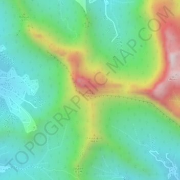 Carte topographique Mt Tearai, altitude, relief