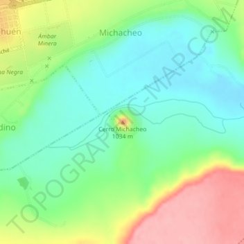 Carte topographique Cerro Michacheo, altitude, relief