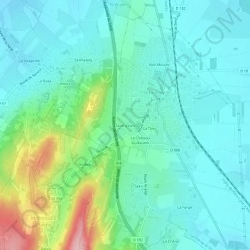 Carte topographique Saint-Julien, altitude, relief