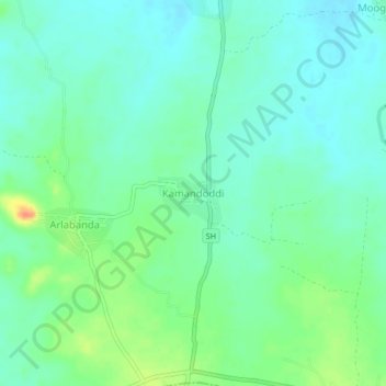 Carte topographique Kamandoddi, altitude, relief