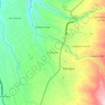 Carte topographique La Victoria, altitude, relief