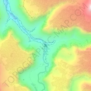 Carte topographique Havasu Falls, altitude, relief