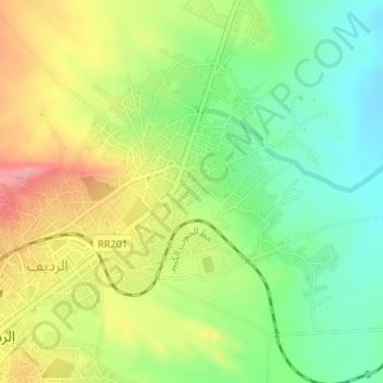 Carte topographique Rdayef, altitude, relief