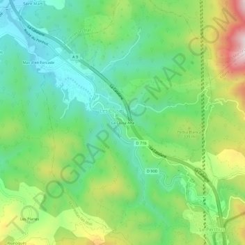 Carte topographique La Cluse Haute, altitude, relief