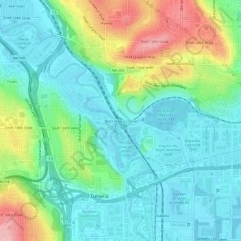 Carte topographique Black River Junction, altitude, relief