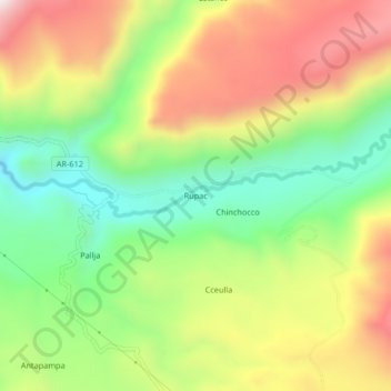 Carte topographique Rupac, altitude, relief