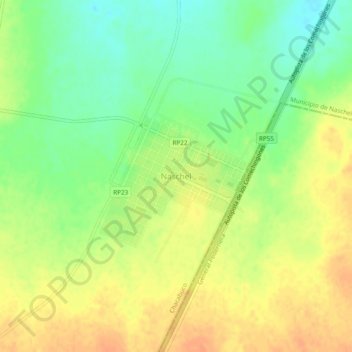 Carte topographique Naschel, altitude, relief