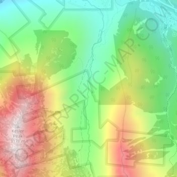 Carte topographique Donut Falls, altitude, relief