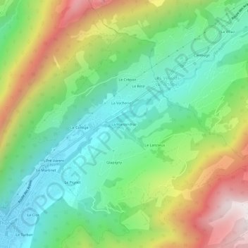 Carte topographique La Maisondraz, altitude, relief