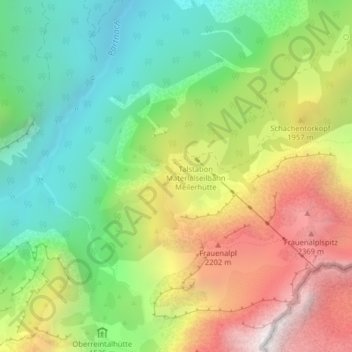 Carte topographique Schachen, altitude, relief