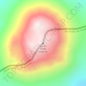 Carte topographique Volcán Fraile, altitude, relief
