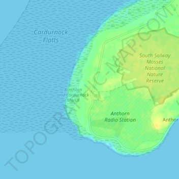 Carte topographique Cardurnock, altitude, relief