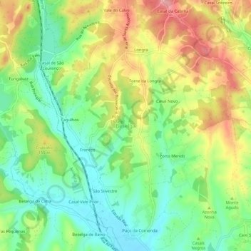 Carte topographique Beselga, altitude, relief