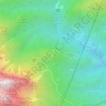 Carte topographique pedrafolka, altitude, relief