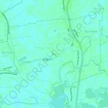 Carte topographique Iba, altitude, relief