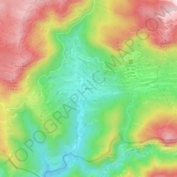 Carte topographique Nocito, altitude, relief