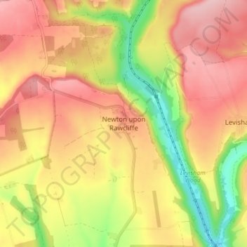 Carte topographique Newton upon Rawcliffe, altitude, relief