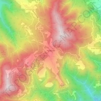 Carte topographique Pierdiscini, altitude, relief