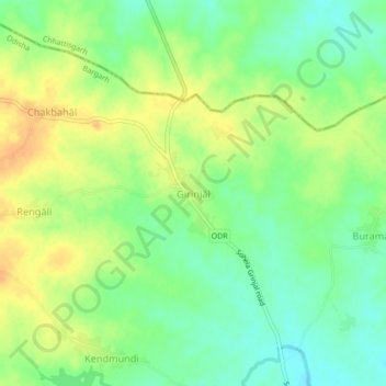 Carte topographique Grinjel, altitude, relief