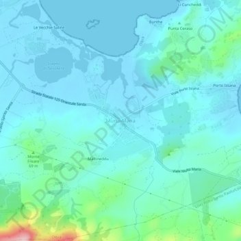 Carte topographique Murta Maria, altitude, relief