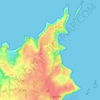 Carte topographique La Basse Cancale, altitude, relief
