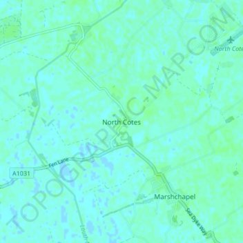 Carte topographique North Cotes, altitude, relief