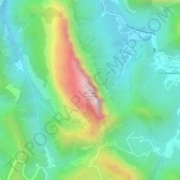 Carte topographique Pedra do Submarino, altitude, relief