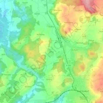 Carte topographique Jolling, altitude, relief