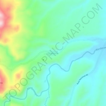 Carte topographique Oratorio, altitude, relief