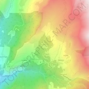 Carte topographique La Perrière, altitude, relief