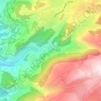 Carte topographique Qattine, altitude, relief