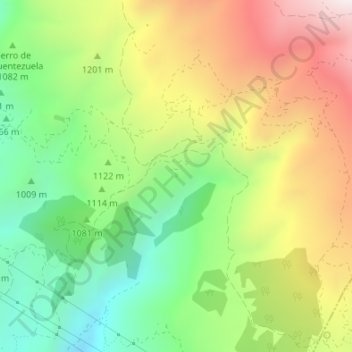 Carte topographique Cortijo de la eña, altitude, relief