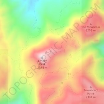 Carte topographique Chisos Mountains, altitude, relief