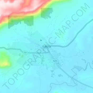 Carte topographique Dabola, altitude, relief